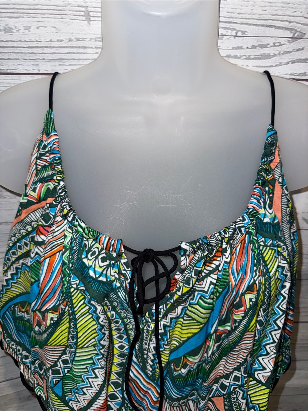 Victoria's Secret Multicolor Printed Tie-Front Romper Swim Coverup Size Medium